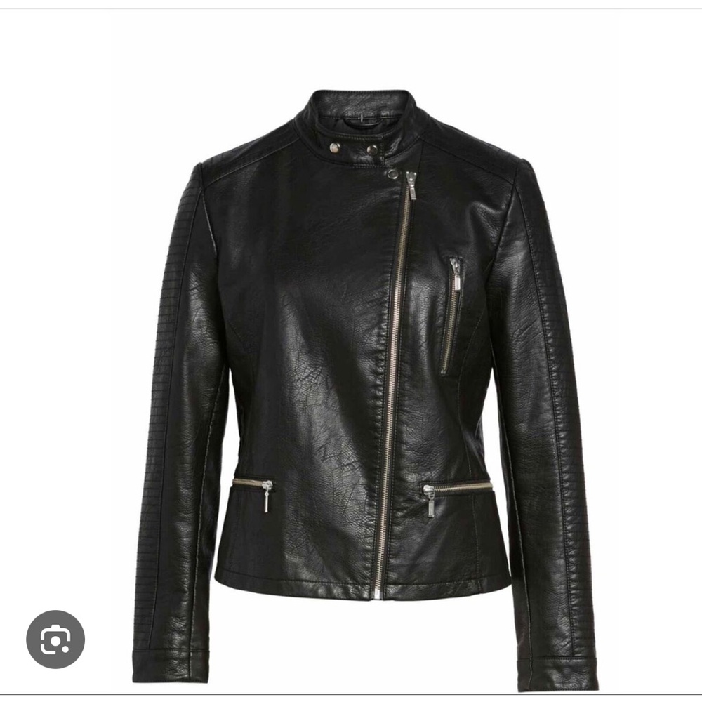 Halogen faux leather moto jacket